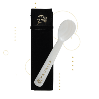 Mother-of-pearl spoon and case