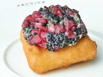 Fried whiting with Prunier caviar recipe by Yannick Alléno
